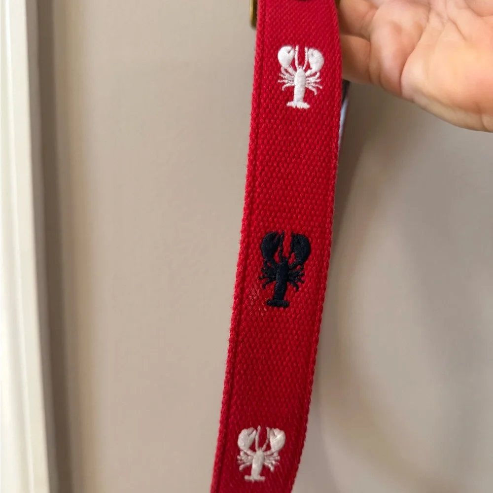 Vineyard Vines Red Lobster Embroidered Belt